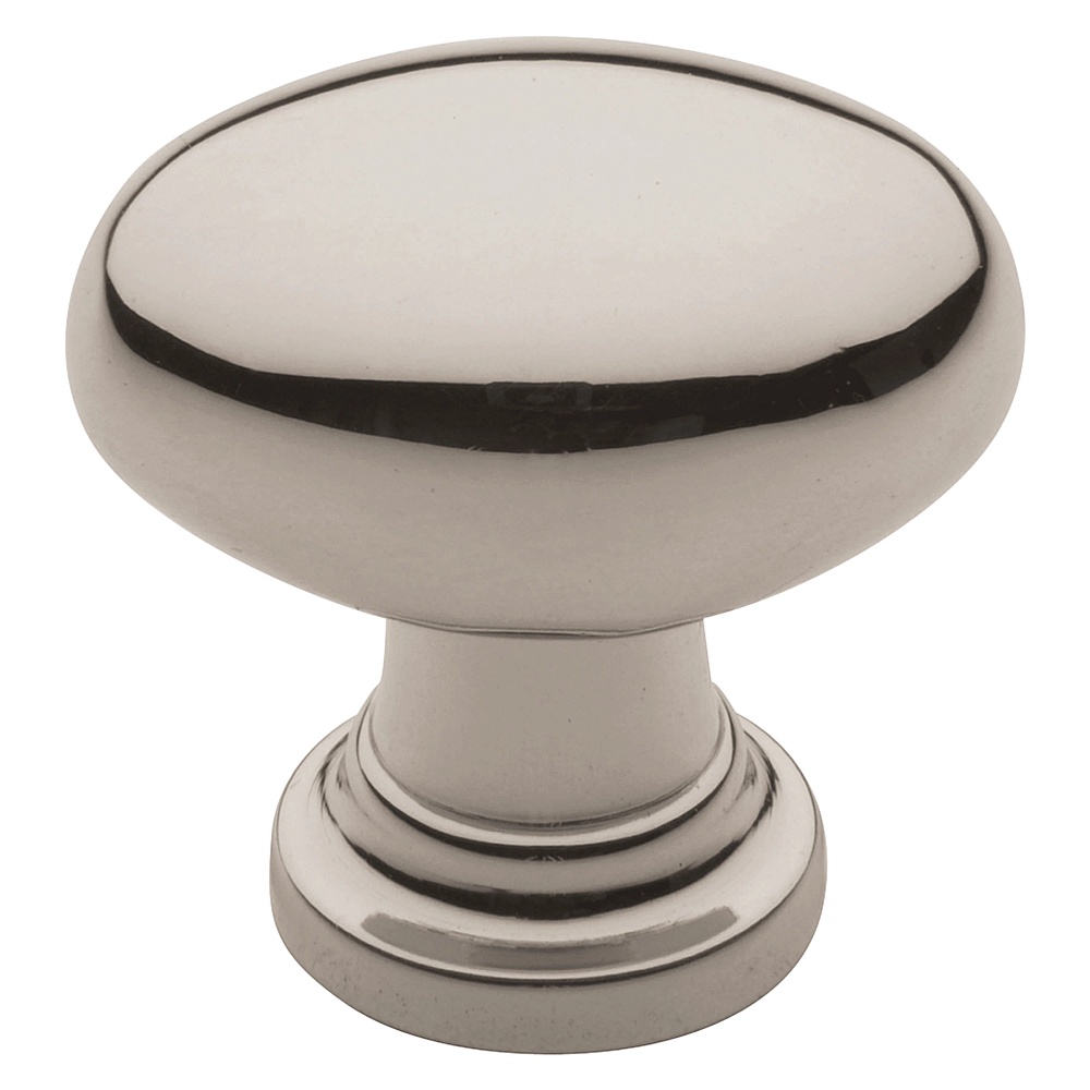 Baldwin Hardware 4910.055.BIN 1.125" x 0.75" Oval Knob - Lifetime (PVD) Polished Nickel