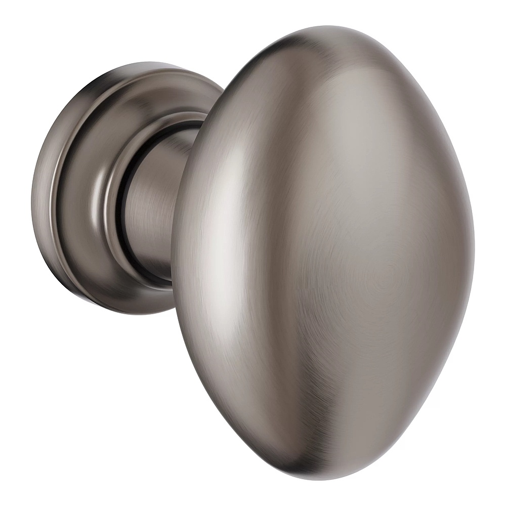 Baldwin Hardware 4910.076.BIN 1.125" x 0.75" Oval Knob - Lifetime (PVD) Graphite Nickel