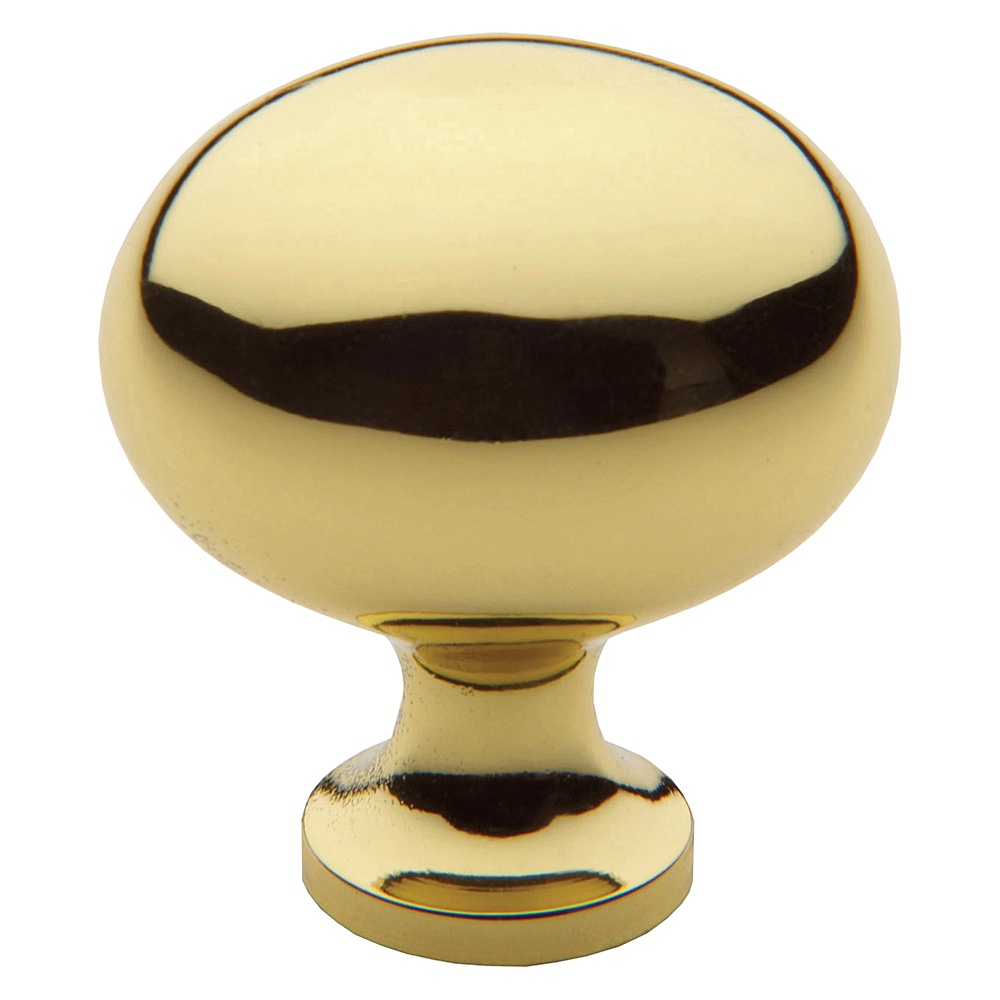 Baldwin Hardware 4913.031.BIN 1.313" x 1" Oval Knob - Non-Lacquered Brass