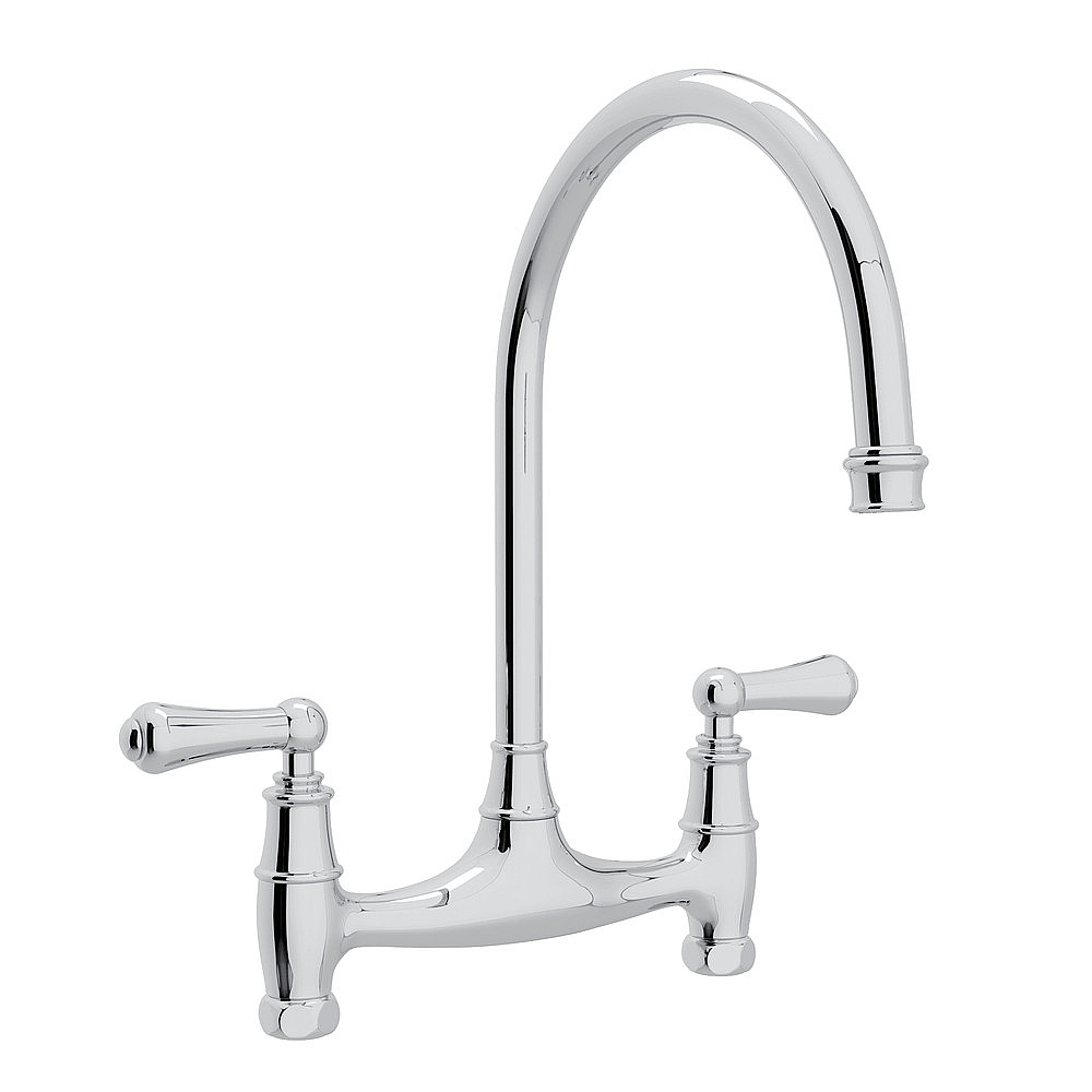 Perrin & Rowe U.4791L-APC-2 Georgian Era™ Bridge Kitchen Faucet Without Unions - Polished Chrome