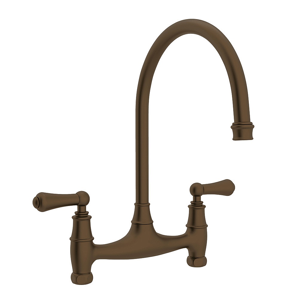 Perrin & Rowe U.4791L-EB-2 Georgian Era™ Bridge Kitchen Faucet Without Unions - English Bronze