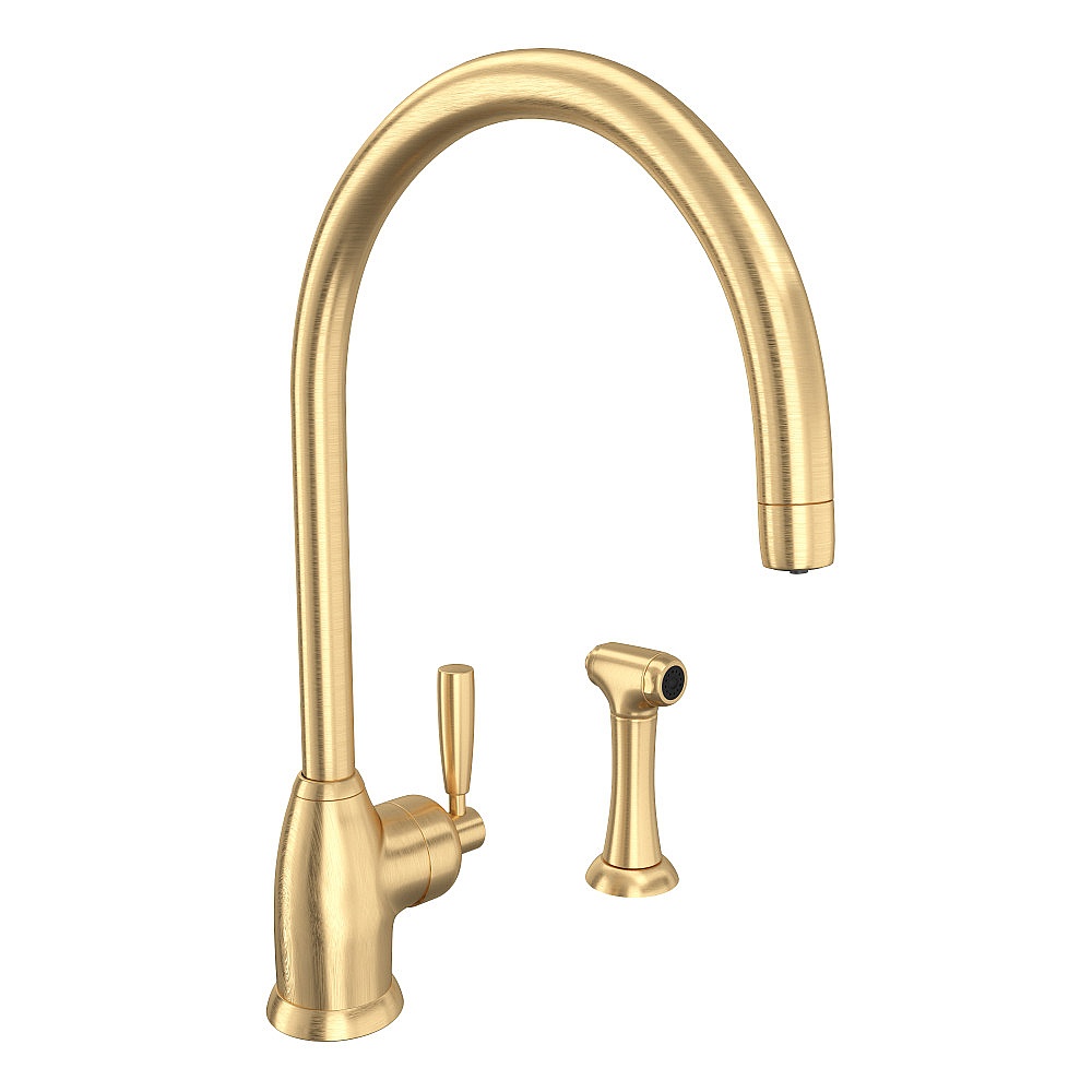 Perrin & Rowe U.4846LS-SEG-2 Holborn™ Kitchen Faucet With Side Spray - Satin English Gold