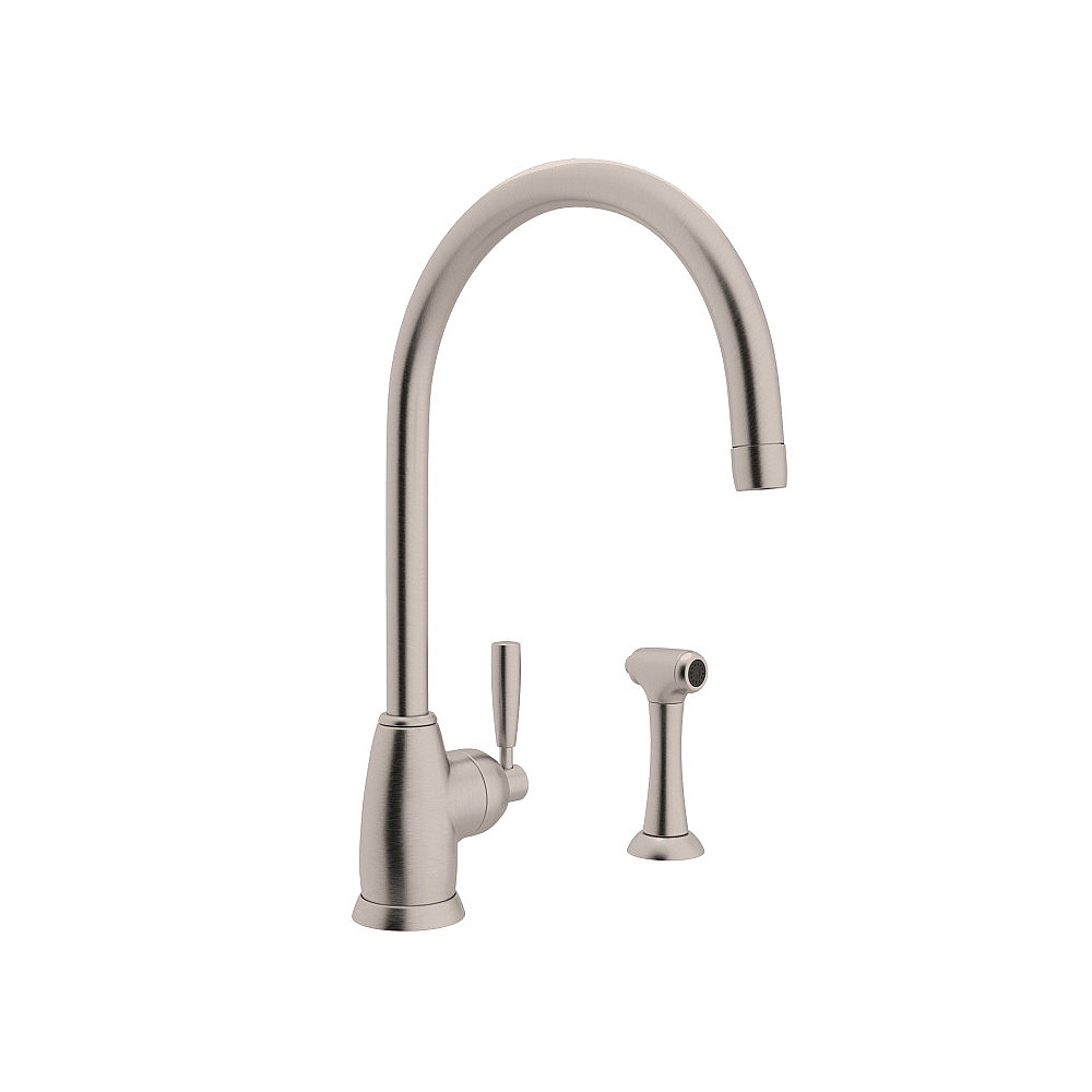Perrin & Rowe U.4846LS-STN-2 Holborn™ Kitchen Faucet With Side Spray - Satin Nickel