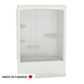 Maax 107000-000-001-001 Allia TSR-6032 AFR Acrylic Alcove Left-Hand Drain One-Piece Tub Shower - White