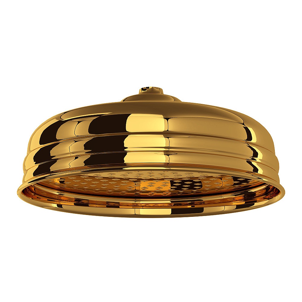 Perrin & Rowe U.5204ULB 12" Rain Showerhead - Unlacquered Brass