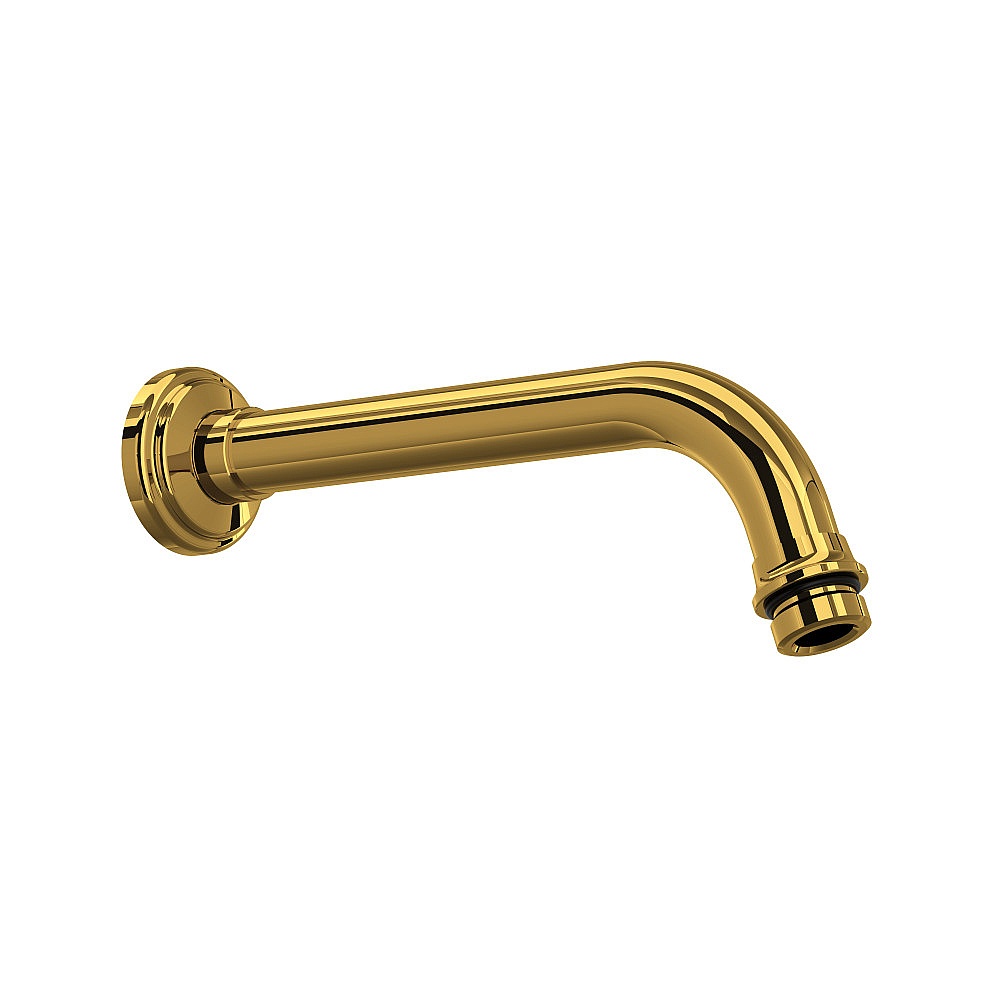 Perrin & Rowe U.5362ULB 7" Wall Mount Shower Arm - Unlacquered Brass