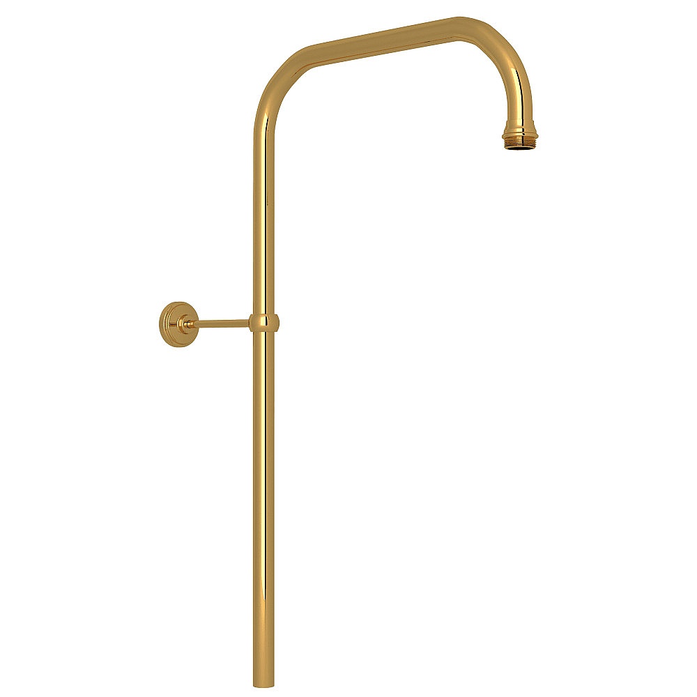 Perrin & Rowe U.5393ULB 31" X 15" Rigid Riser Shower Outlet - Unlacquered Brass