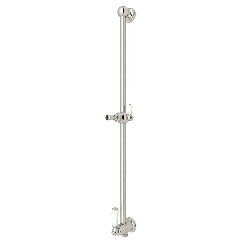 Perrin & Rowe U.5535PN 25" Slide Bar With Integrated Volume Control And Outlet - Polished Nickel
