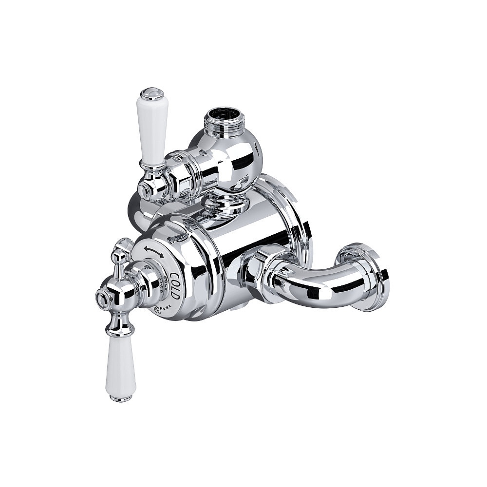 Perrin & Rowe U.5550L-APC Edwardian™ 3/4" Exposed Therm Valve With Volume And Temperature Control - Polished Chrome