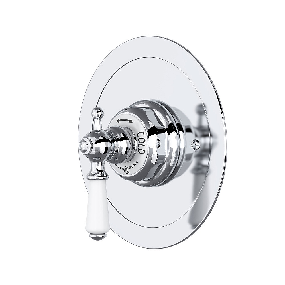 Perrin & Rowe U.5565L-APC/TO Edwardian™ 3/4" Round Thermostatic Trim Without Volume Control - Polished Chrome