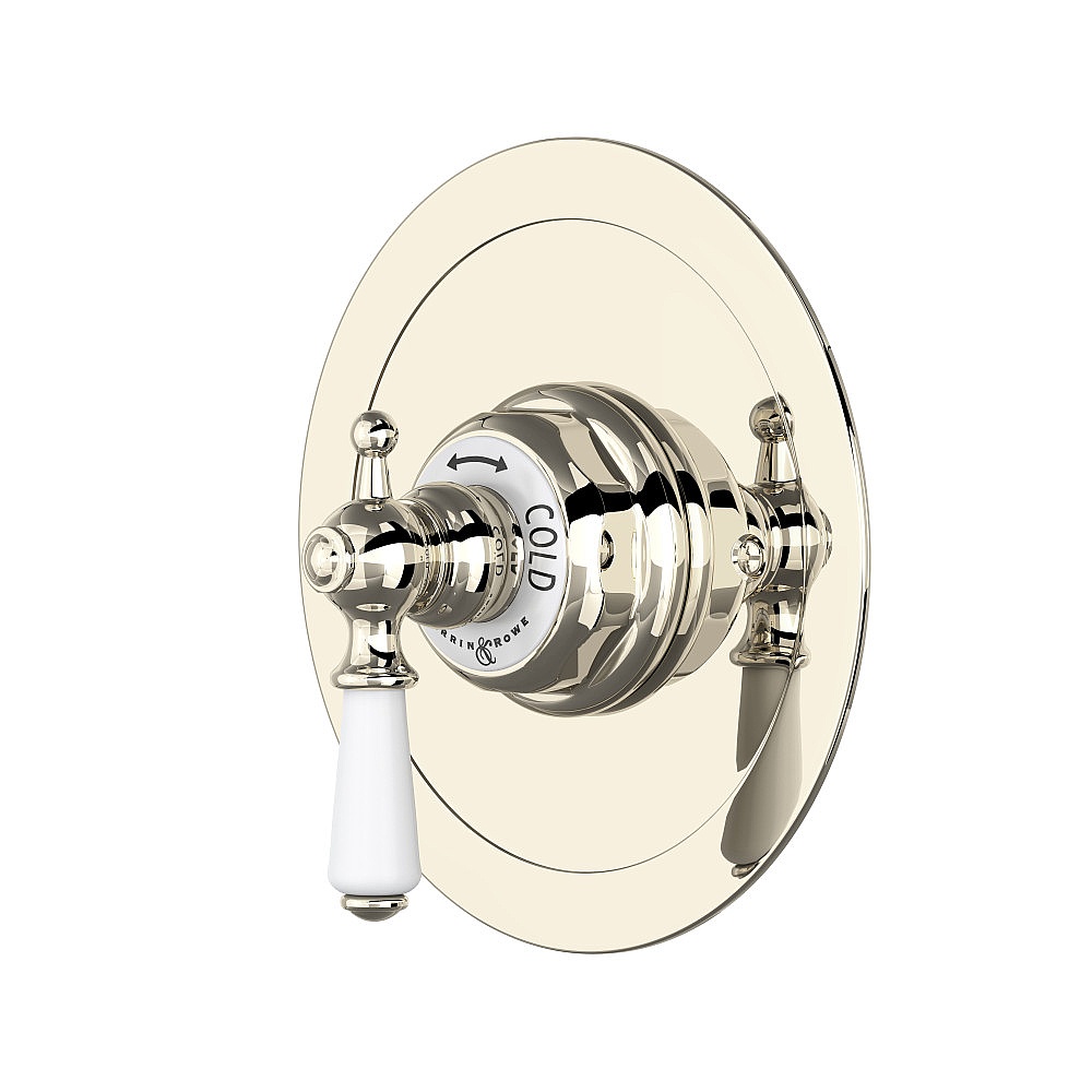 Perrin & Rowe U.5565L-PN/TO Edwardian™ 3/4" Round Thermostatic Trim Without Volume Control - Polished Nickel