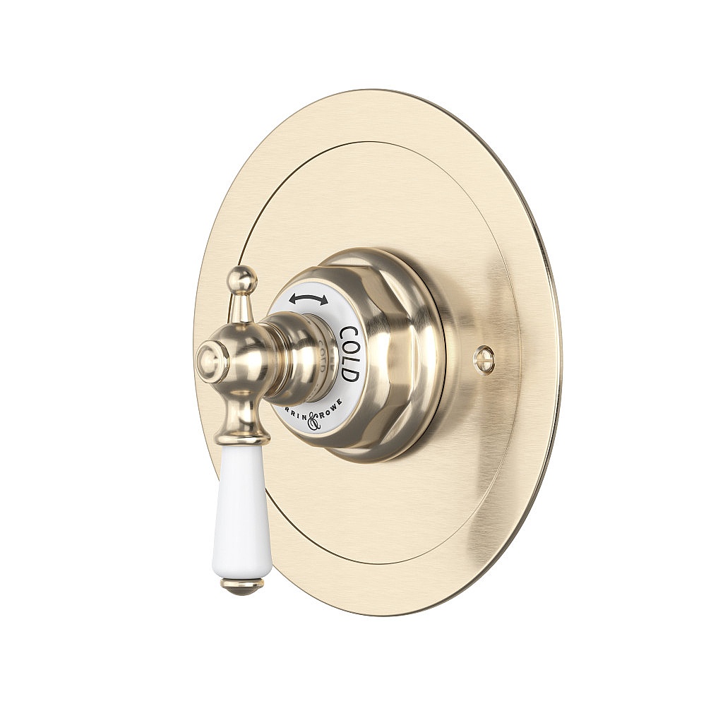 Perrin & Rowe U.5565L-STN/TO Edwardian™ 3/4" Round Thermostatic Trim Without Volume Control - Satin Nickel