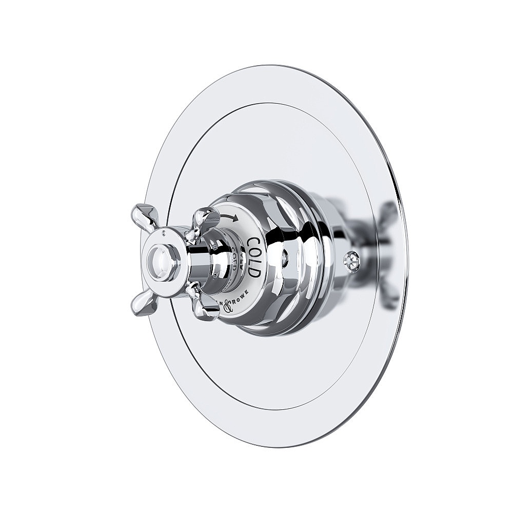 Perrin & Rowe U.5566X-APC/TO Edwardian™ 3/4" Round Thermostatic Trim Without Volume Control - Polished Chrome