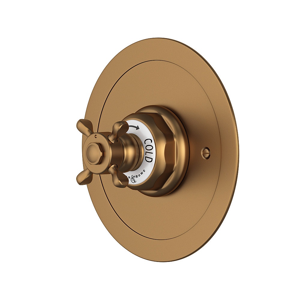 Perrin & Rowe U.5566X-EB/TO Edwardian™ 3/4" Round Thermostatic Trim Without Volume Control - English Bronze