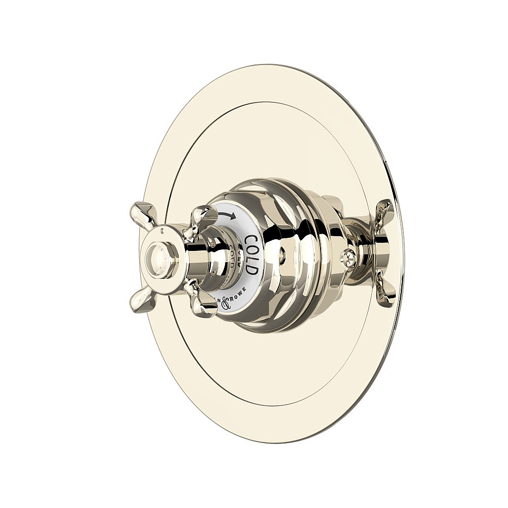Perrin & Rowe U.5566X-PN/TO Edwardian™ 3/4" Round Thermostatic Trim Without Volume Control - Polished Nickel