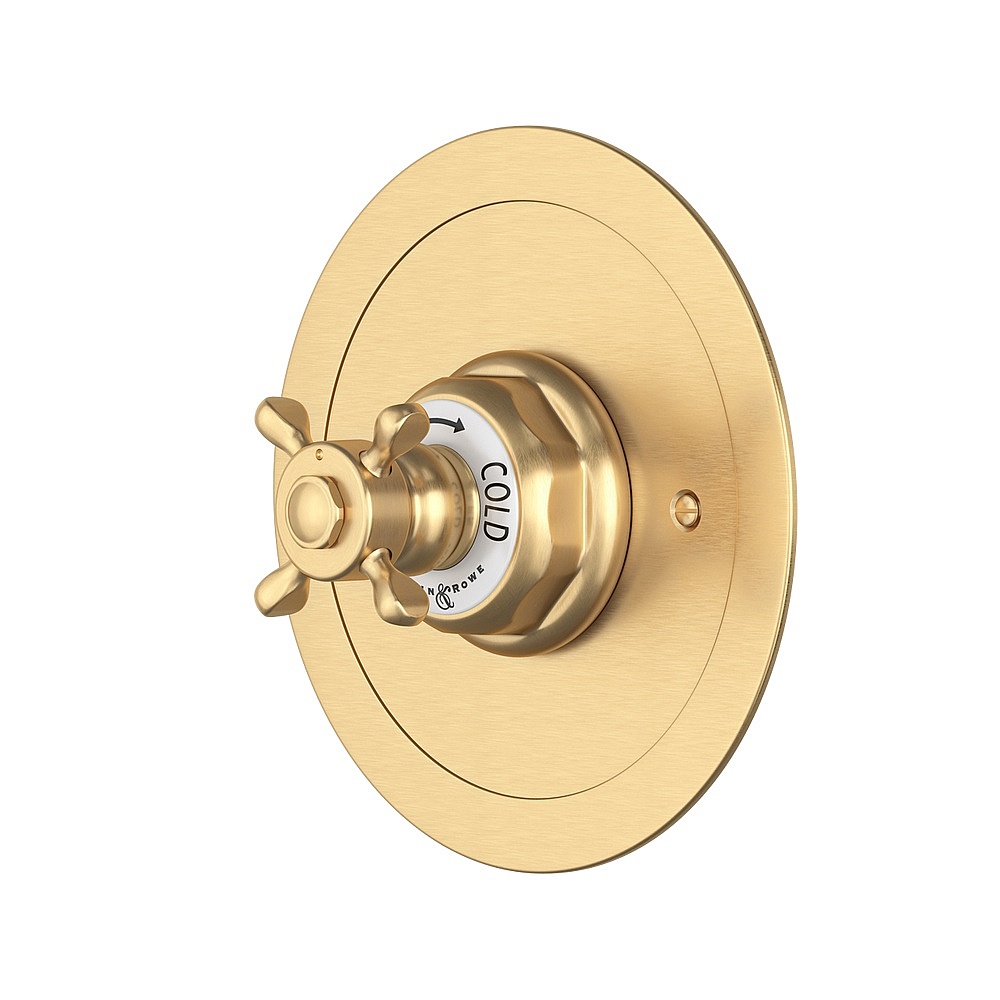 Perrin & Rowe U.5566X-SEG/TO Edwardian™ 3/4" Round Thermostatic Trim Without Volume Control - Satin English Gold