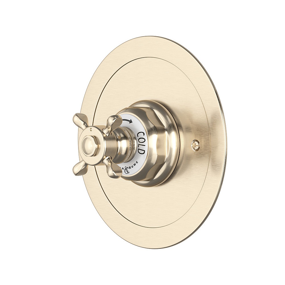Perrin & Rowe U.5566X-STN/TO Edwardian™ 3/4" Round Thermostatic Trim Without Volume Control - Satin Nickel