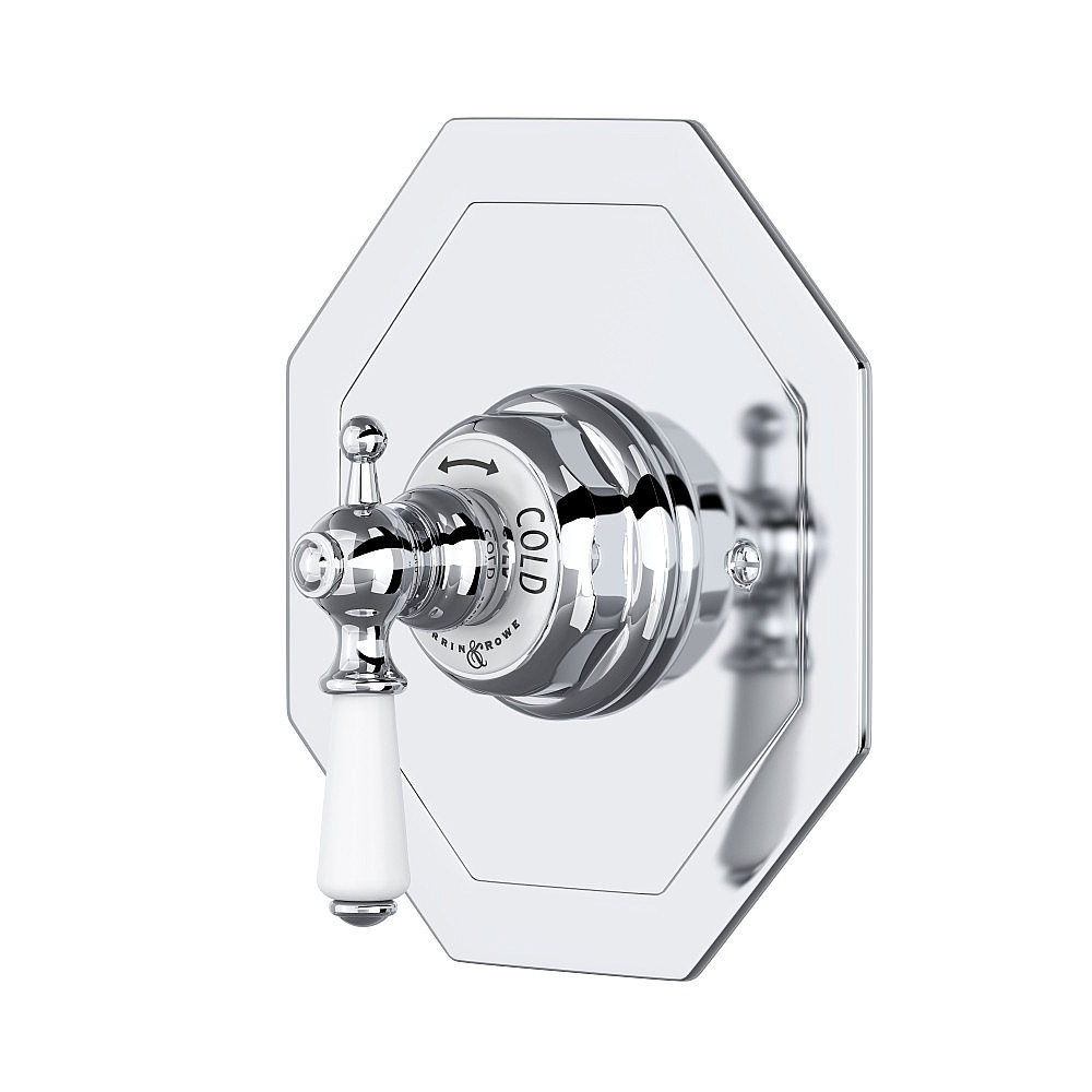 Perrin & Rowe U.5585L-APC/TO Edwardian™ 3/4" Octagonal Thermostatic Trim Without Volume Control - Polished Chrome