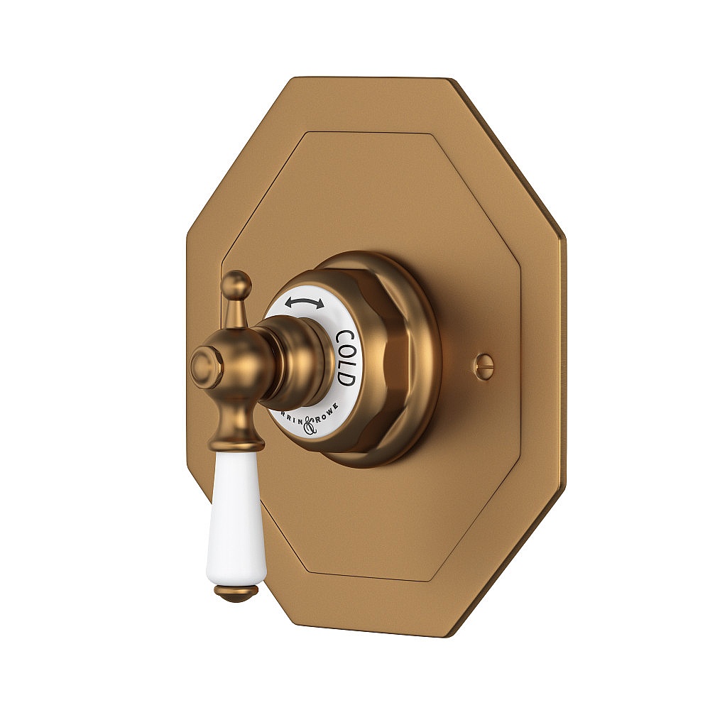 Perrin & Rowe U.5585L-EB/TO Edwardian™ 3/4" Octagonal Thermostatic Trim Without Volume Control - English Bronze