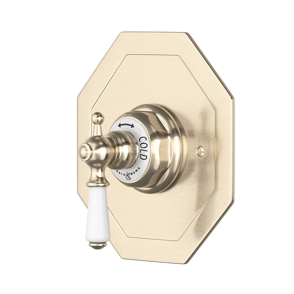 Perrin & Rowe U.5585L-STN/TO Edwardian™ 3/4" Octagonal Thermostatic Trim Without Volume Control - Satin Nickel