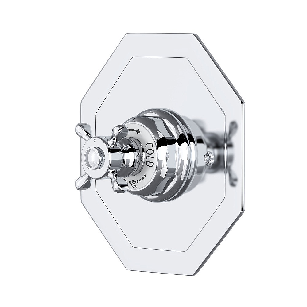 Perrin & Rowe U.5586X-APC/TO Edwardian™ 3/4" Octagonal Thermostatic Trim Without Volume Control - Polished Chrome