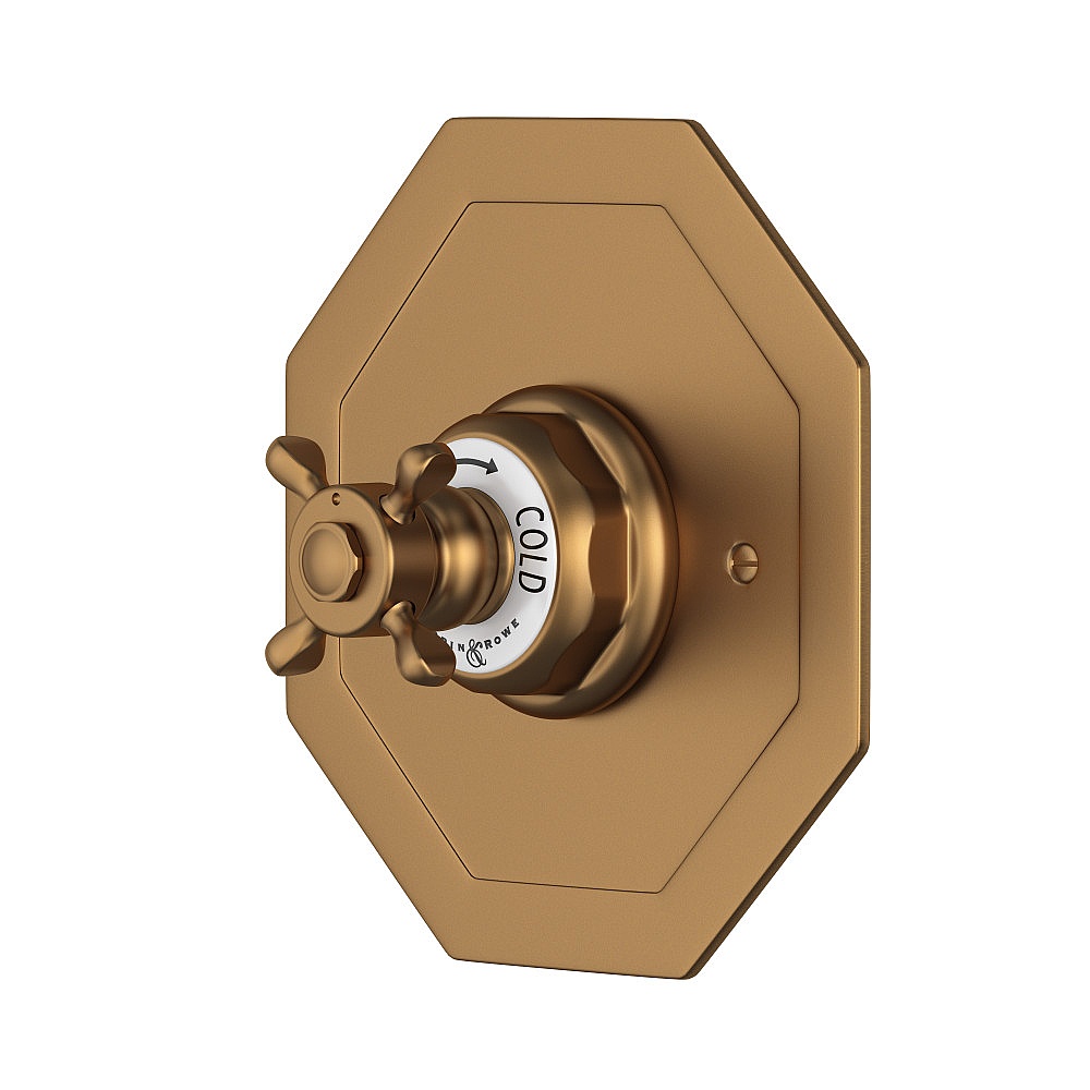 Perrin & Rowe U.5586X-EB/TO Edwardian™ 3/4" Octagonal Thermostatic Trim Without Volume Control - English Bronze