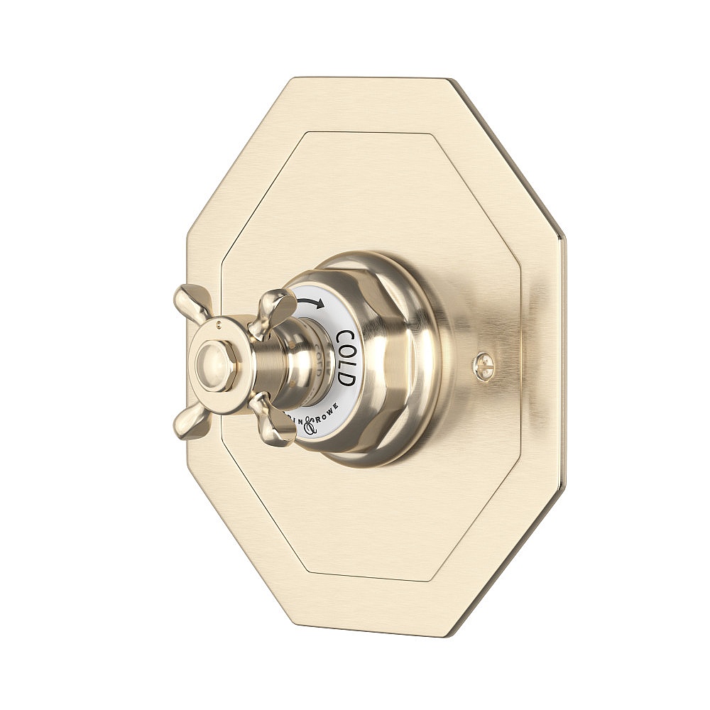 Perrin & Rowe U.5586X-STN/TO Edwardian™ 3/4" Octagonal Thermostatic Trim Without Volume Control - Satin Nickel