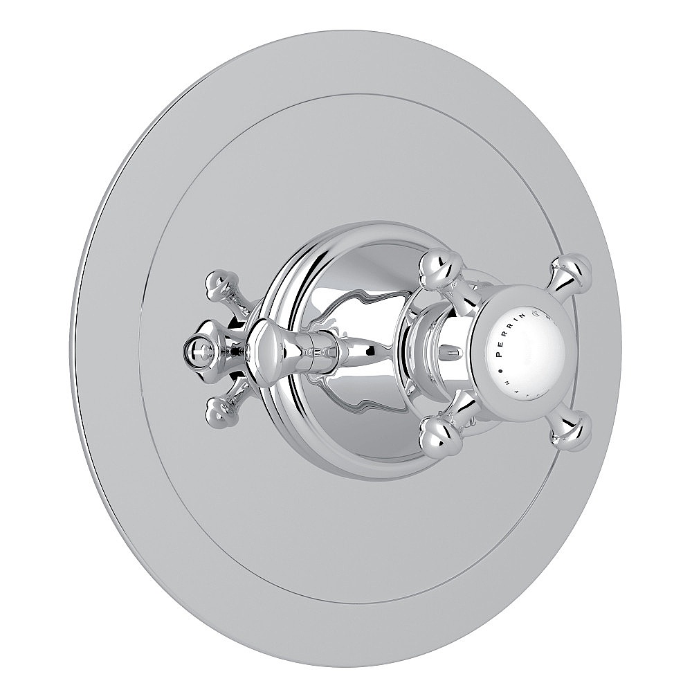 Perrin & Rowe U.5786X-APC/TO Edwardian™ 3/4" Round Thermostatic Trim Without Volume Control - Polished Chrome