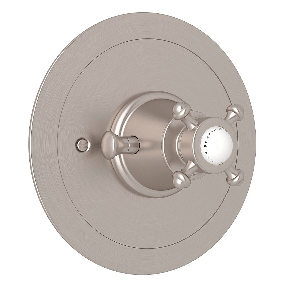 Perrin & Rowe U.5786X-STN/TO Edwardian™ 3/4" Round Thermostatic Trim Without Volume Control - Satin Nickel
