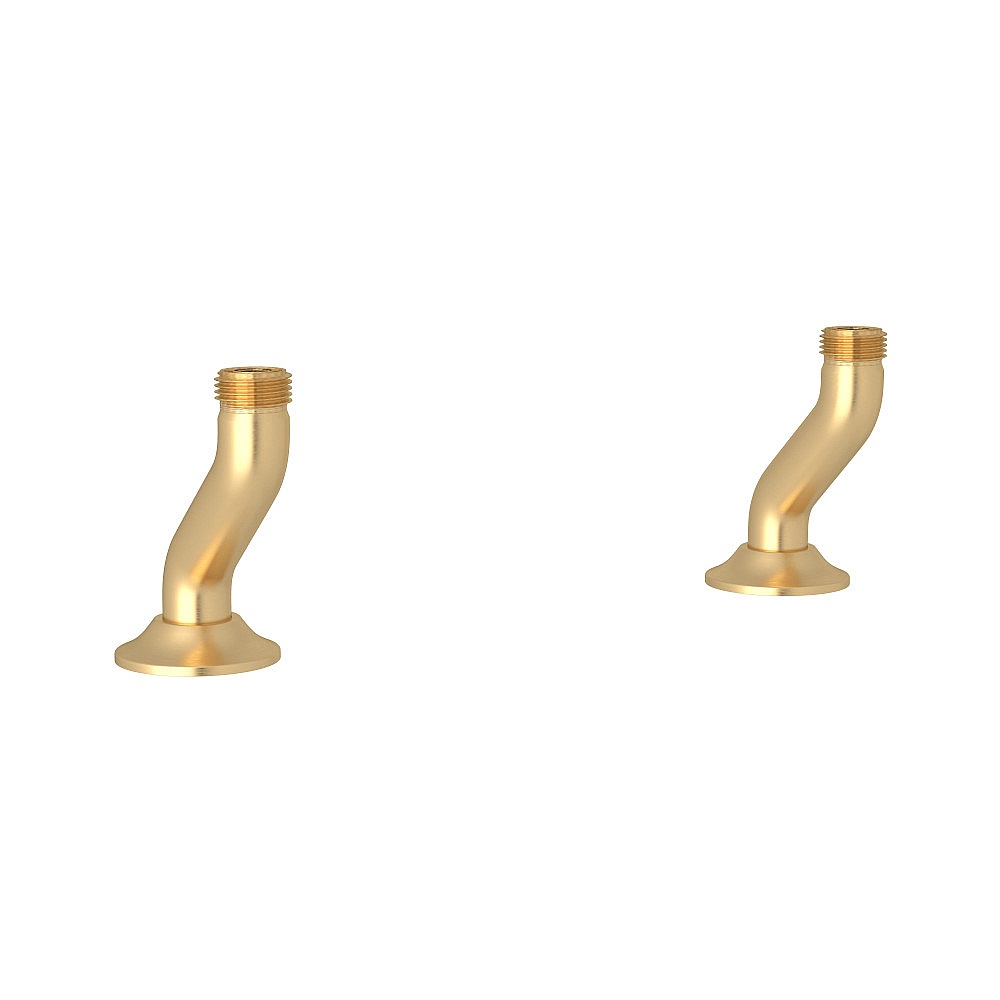 Perrin & Rowe U.6793SEG-2 Georgian Era™ Bridge Kitchen Faucet Deck Unions - Satin English Gold