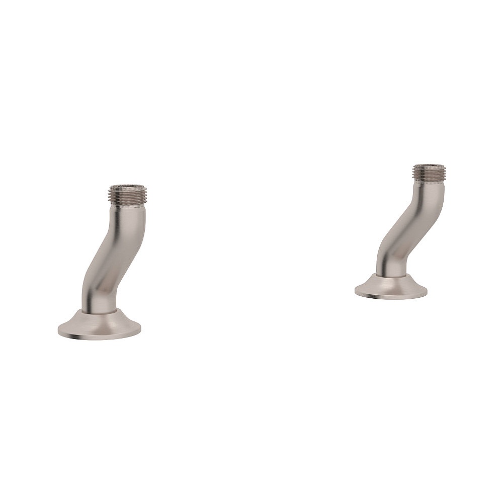 Perrin & Rowe U.6793STN-2 Georgian Era™ Bridge Kitchen Faucet Deck Unions - Satin Nickel