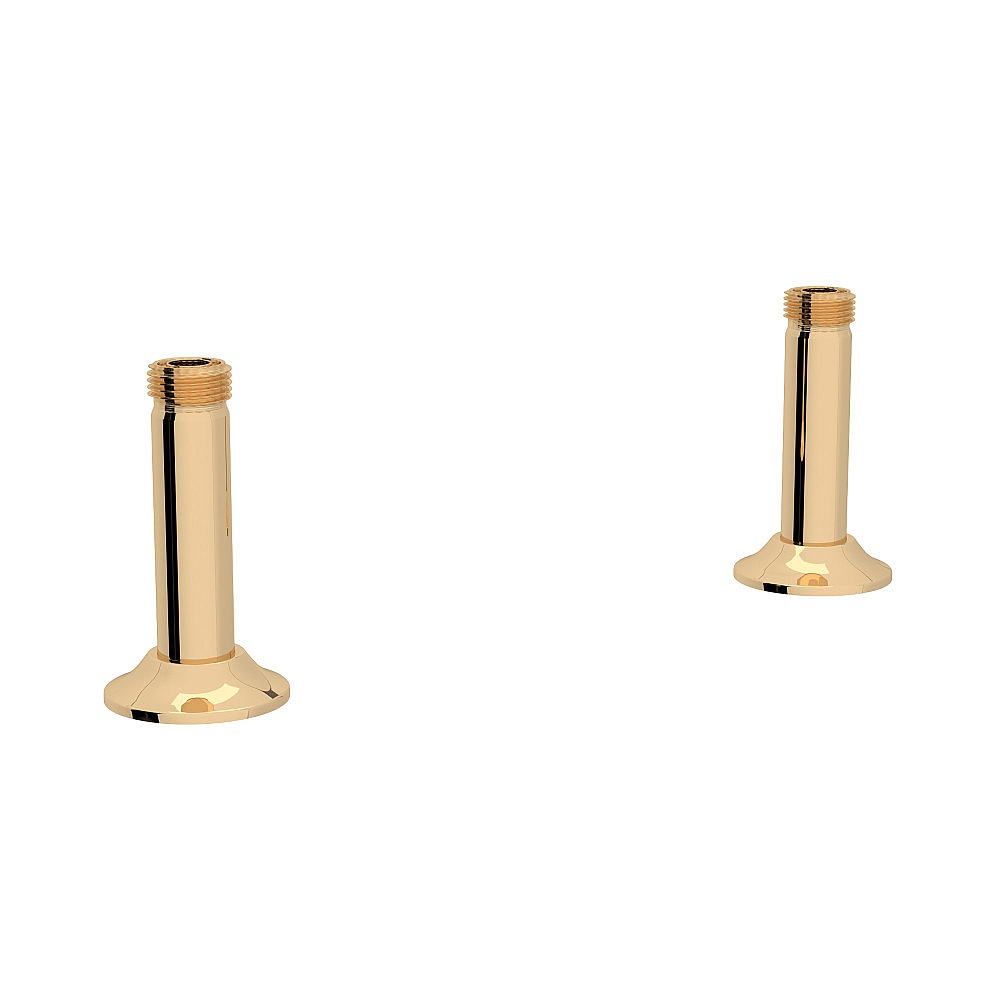 Perrin & Rowe U.6794EG-2 Georgian Era™ Bridge Faucet Straight Deck Unions - English Gold