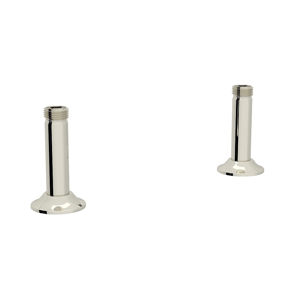 Perrin & Rowe U.6794PN-2 Georgian Era™ Bridge Faucet Straight Deck Unions - Polished Nickel