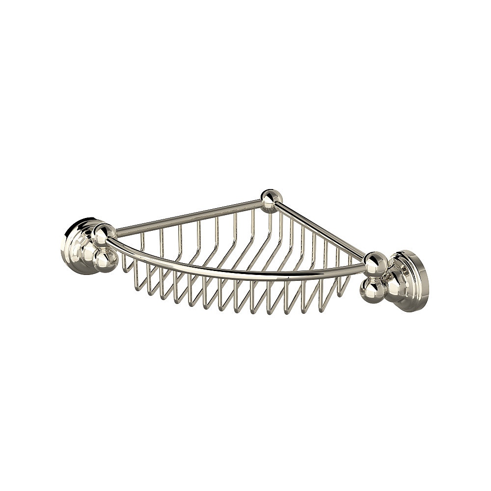 Perrin & Rowe U.6916PN Edwardian™ Wall Mount Corner Basket - Polished Nickel