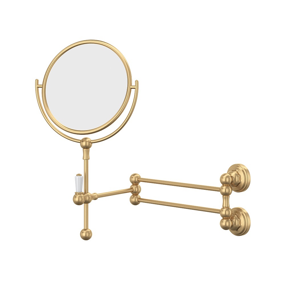 Perrin & Rowe U.6918SEG Wall Mount Makeup Mirror - Satin English Gold