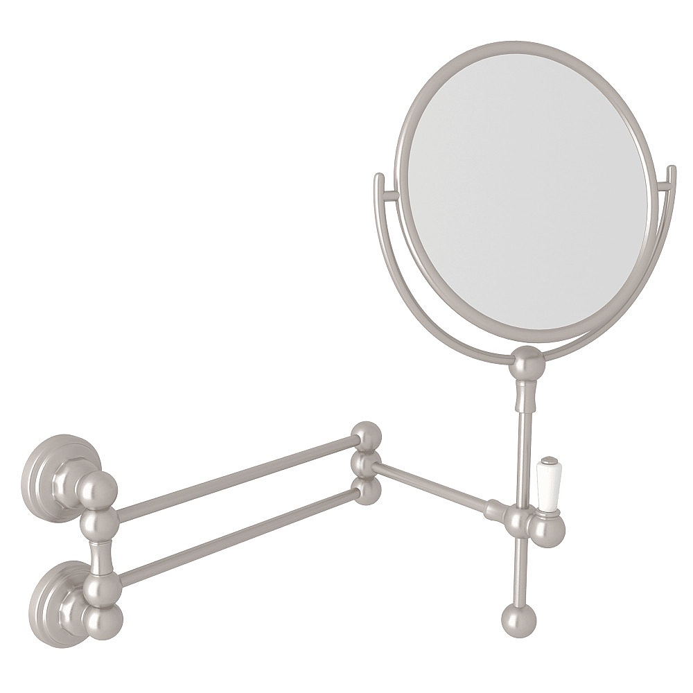 Perrin & Rowe U.6918STN Wall Mount Makeup Mirror - Satin Nickel