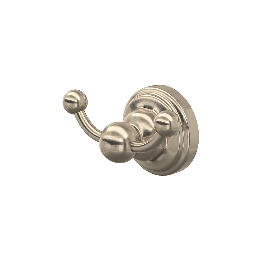 Perrin & Rowe U.6922STN Edwardian™ Double Robe Hook - Satin Nickel