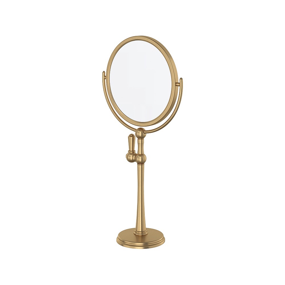 Perrin & Rowe U.6931SEG Freestanding Makeup Mirror - Satin English Gold