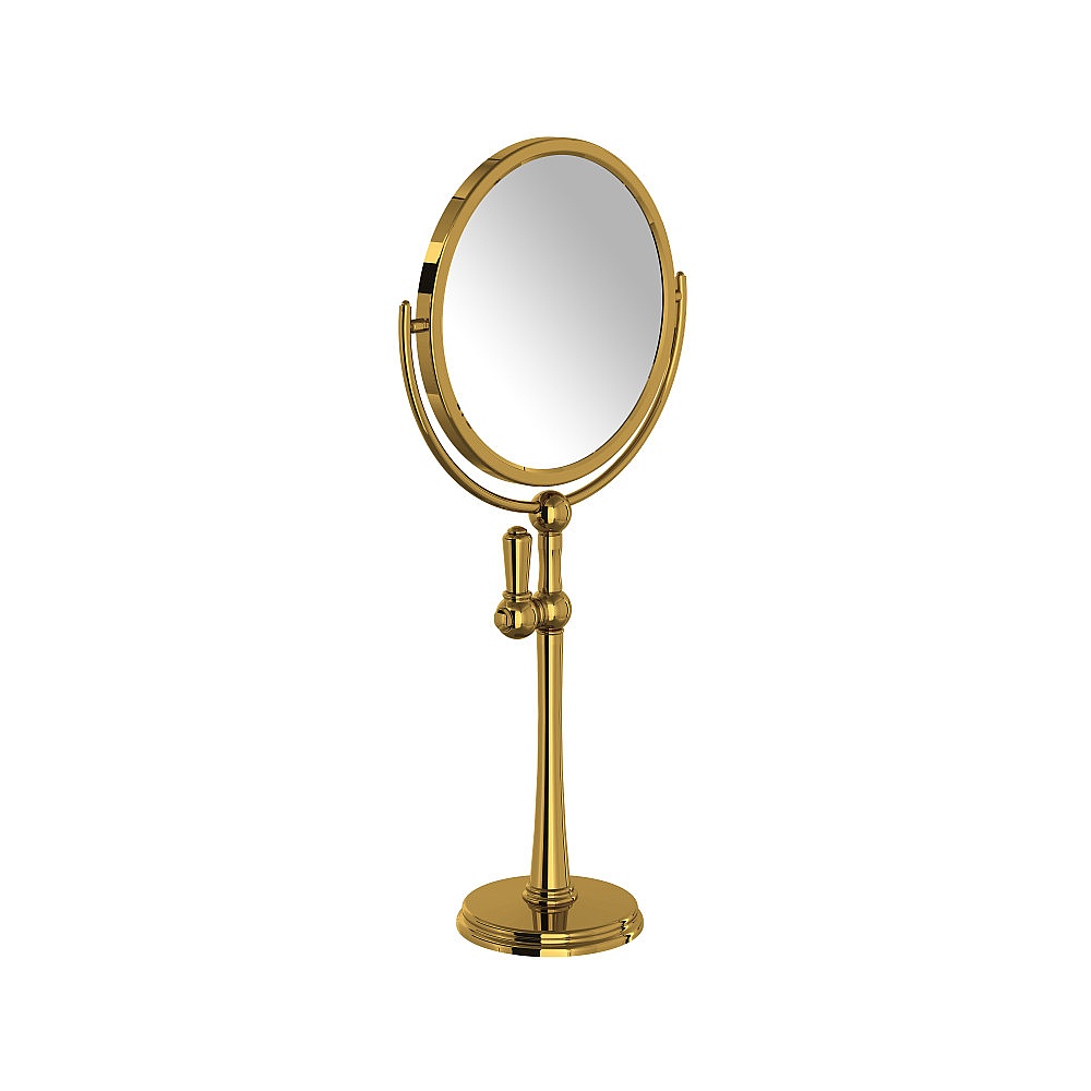 Perrin & Rowe U.6931ULB Freestanding Makeup Mirror - Unlacquered Brass