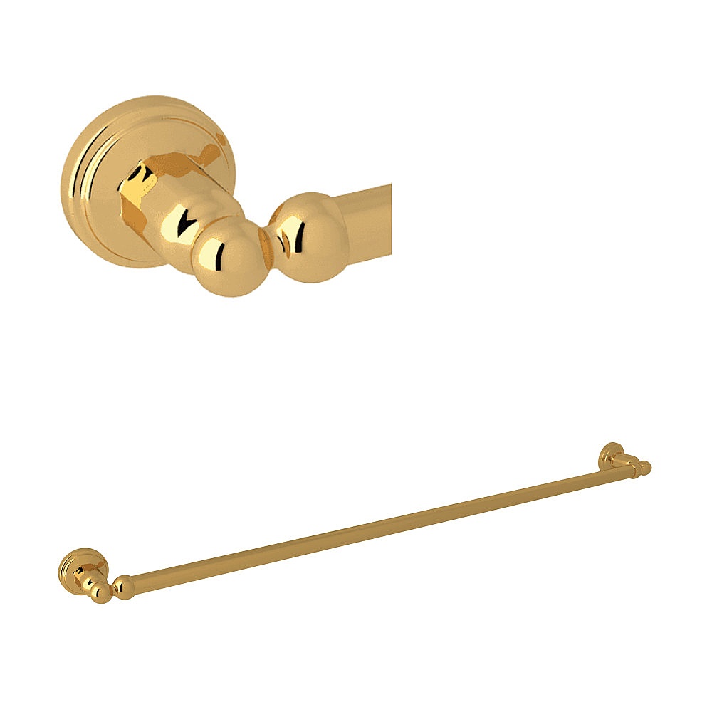 Perrin & Rowe U.6942ULB Edwardian™ 32" Towel Bar - Unlacquered Brass