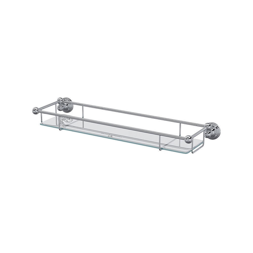Perrin & Rowe U.6953APC Edwardian™ Wall Mount Tempered Glass Vanity Shelf - Polished Chrome