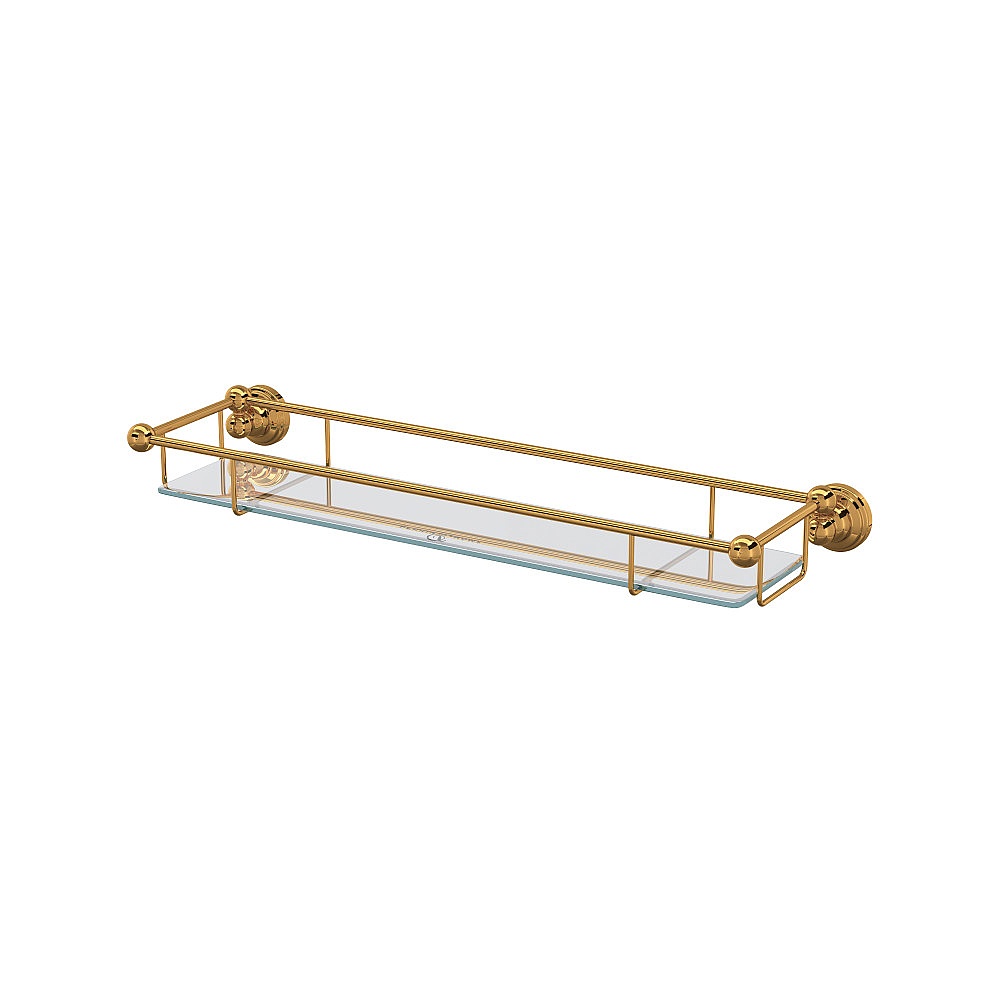 Perrin & Rowe U.6953EG Edwardian™ Wall Mount Tempered Glass Vanity Shelf - English Gold