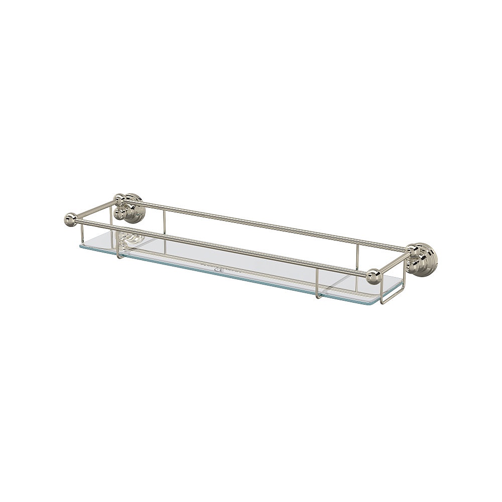 Perrin & Rowe U.6953PN Edwardian™ Wall Mount Tempered Glass Vanity Shelf - Polished Nickel