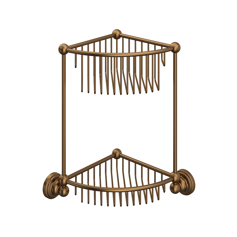 Perrin & Rowe U.6959EB Two Tier Corner Basket - English Bronze