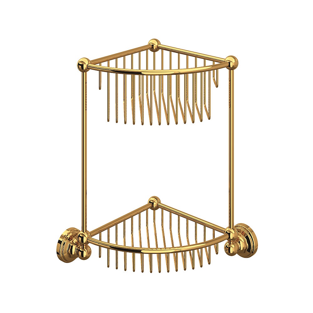 Perrin & Rowe U.6959EG Two Tier Corner Basket - English Gold