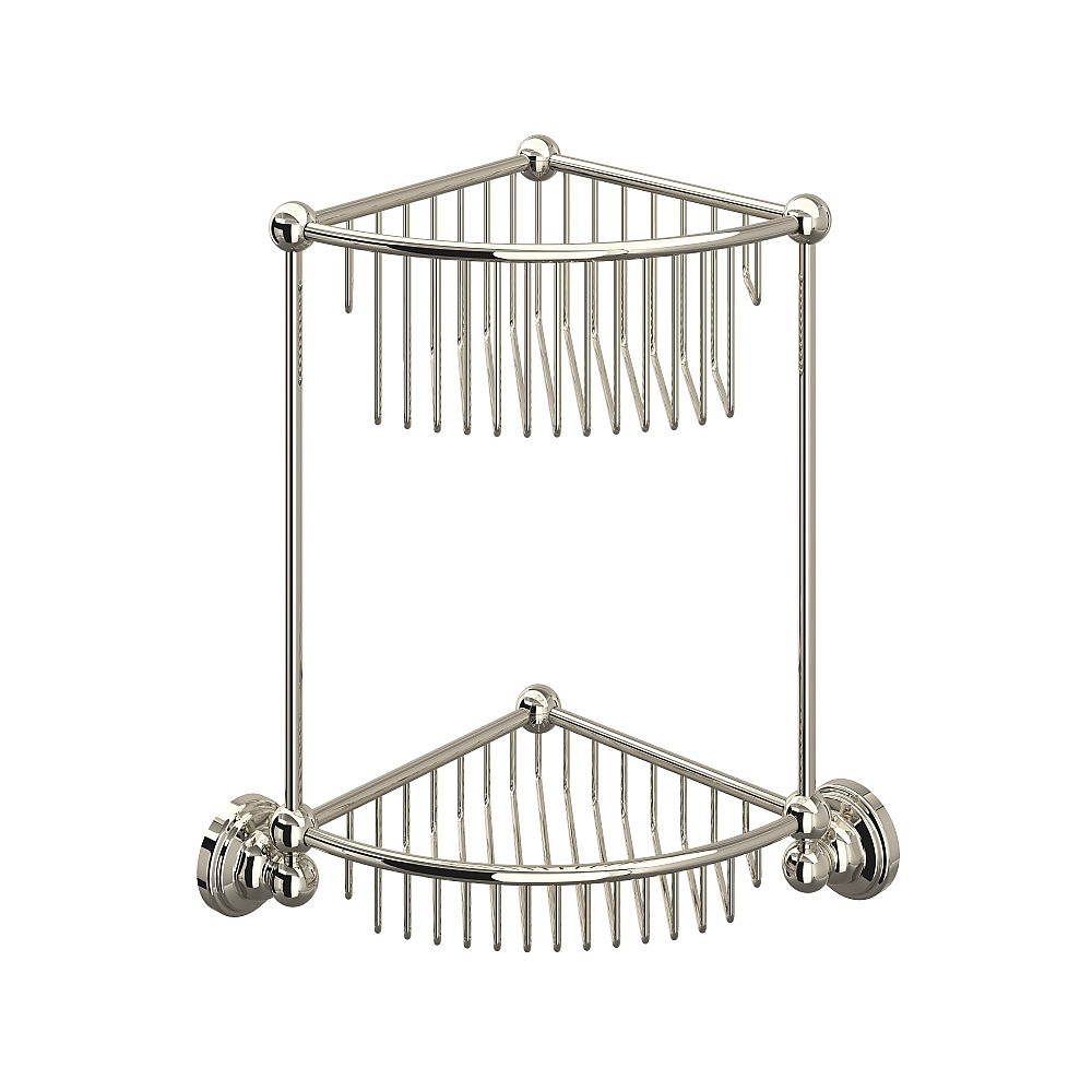 Perrin & Rowe U.6959PN Two Tier Corner Basket - Polished Nickel