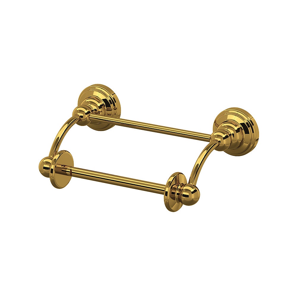 Perrin & Rowe U.6960ULB Edwardian™ Toilet Paper Holder With Lift Arm - Unlacquered Brass