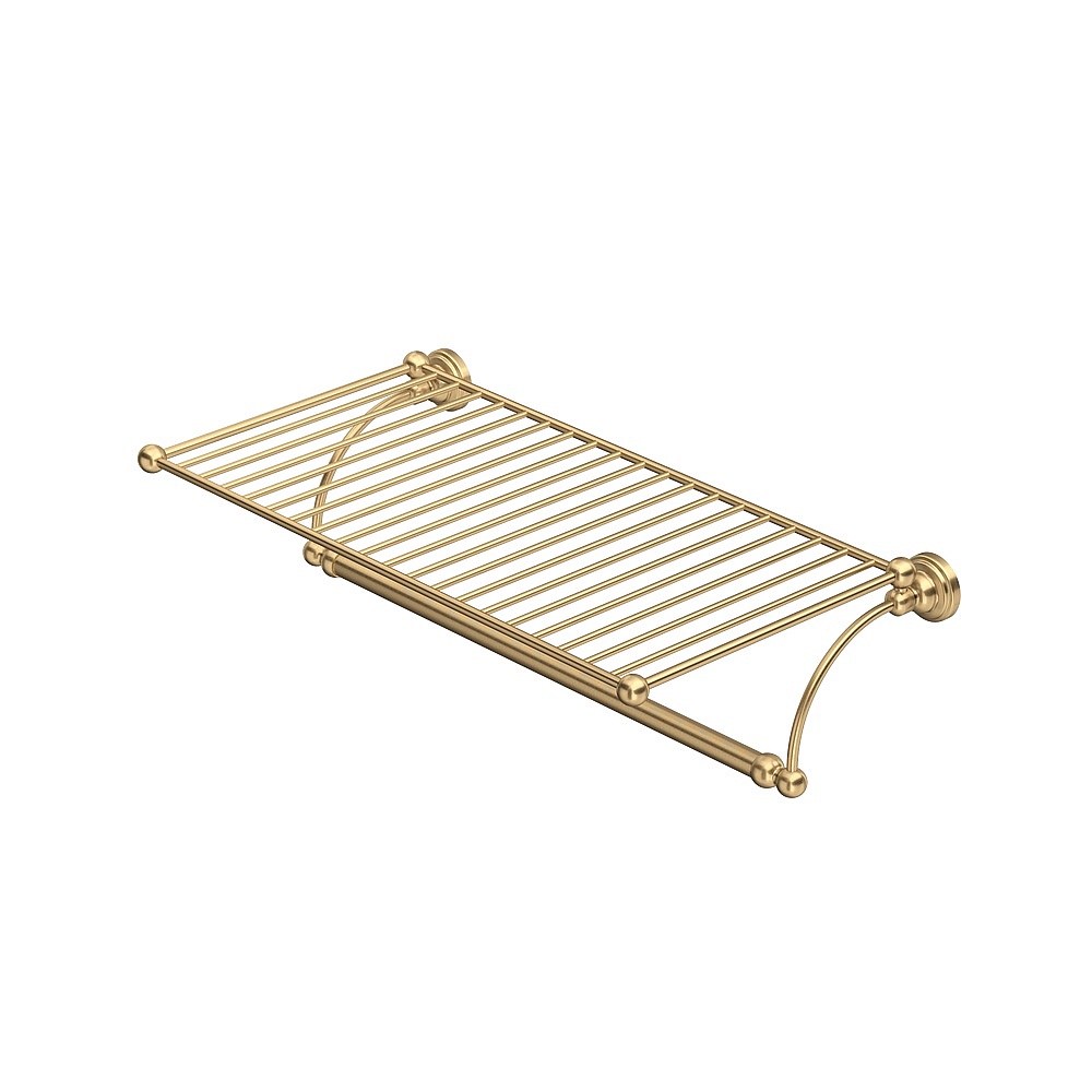 Perrin & Rowe U.6961SEG Edwardian™ Wall Mount Towel Shelf - Satin English Gold