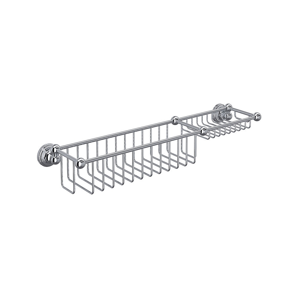 Perrin & Rowe U.6962APC 20" Bottle Basket With Soap Tray - Polished Chrome