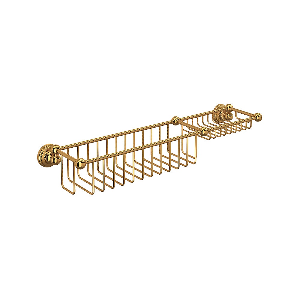 Perrin & Rowe U.6962EG 20" Bottle Basket With Soap Tray - English Gold